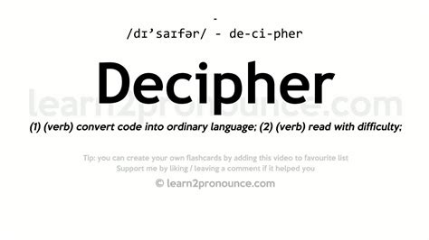 Pronunciation Of Decipher Definition Of Decipher Youtube