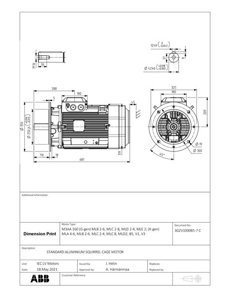 Motor El Ctrico Trifasico Abb De Kw Hp Rpm B Brida