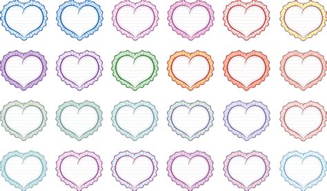 Set Of Sticky Cute Hearts Frames Letter Notes For Writing With Pastel