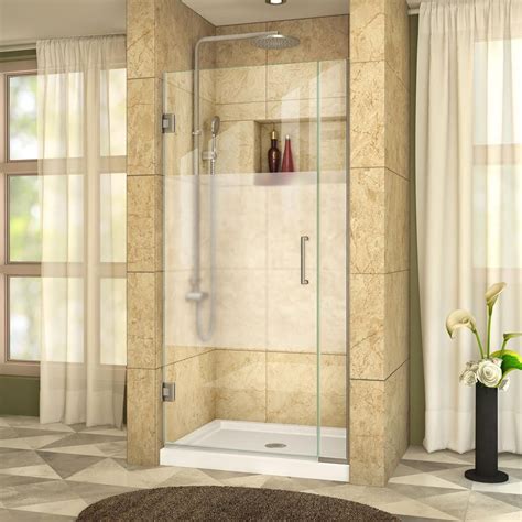 Dreamline Unidoor Plus 32 Inch To 32 12 Inch X 72 Inch Semi Frameless Pivot Shower Door In