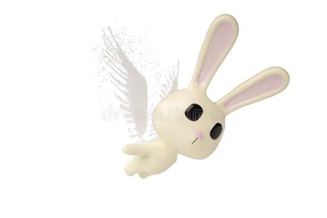 Cartoon Rabbit Magician 3d Illustration Stock Illustration