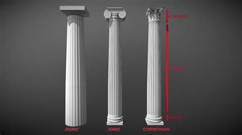 The Three Orders Of Greek Architecture Buy Royalty Free 3d Model By