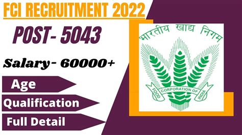 FCI Recruitment 2022 Full Detail Information Fci Vacancy 2022