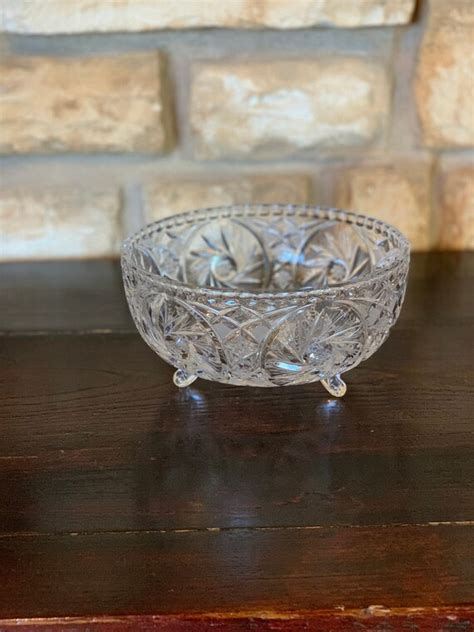 Lead Crystal Cut Glass Bowl Etsy