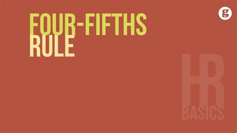 Hr Basics Four Fifths Rule Youtube