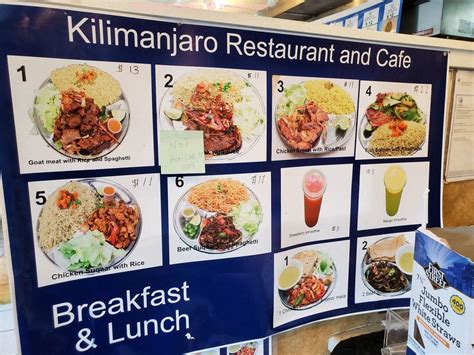 Menu at Kilimanjaro Restaurant and cafe llc, SeaTac