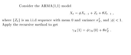 Solved Consider The ARMA 1 1 Model X X 1 2 8Z 1 Chegg