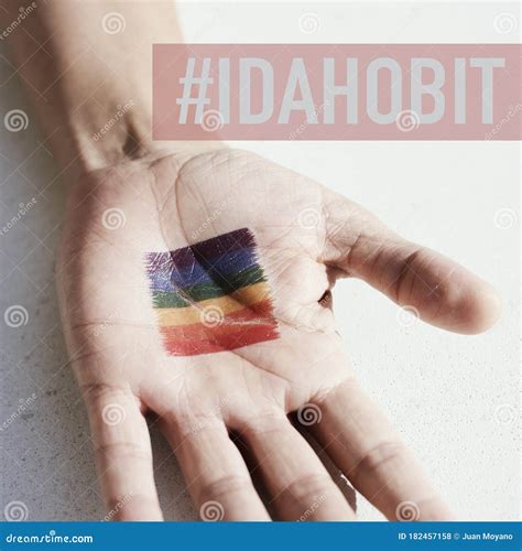 Rainbow Flag and Text IDAHOBIT Stock Photo - Image of discrimination ...