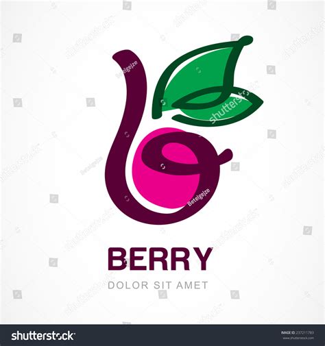 Hand Drawn Berry Vector Logo Template Stock Vector (Royalty Free ...