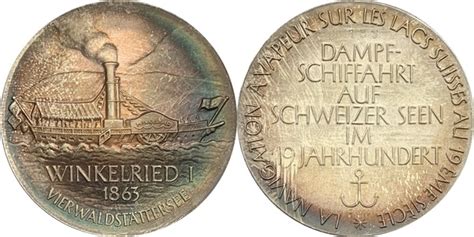 Medal Steam Navigation On Swiss Lakes In The Th Century Winkelried