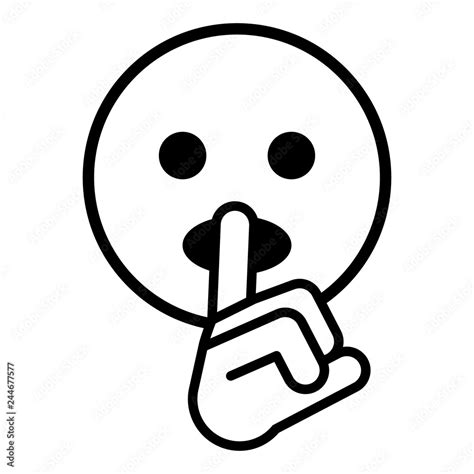 Emoji With Character Shushing Shhh Stock Vektorgrafik Adobe Stock