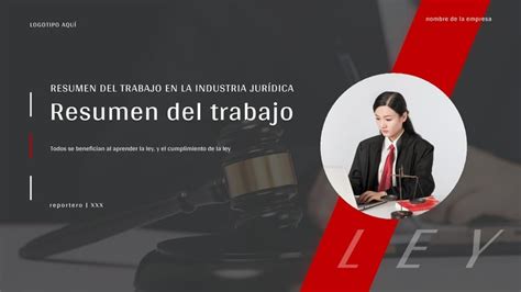 Negocio Rojo Negro Legal Industria Trabajo Resumen Presentación Plantilla Para Powerpoint Y