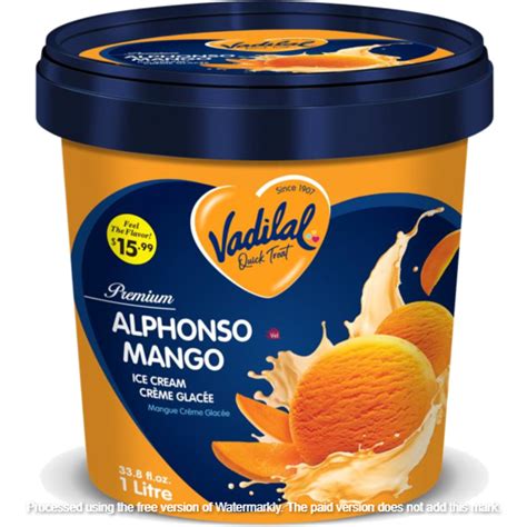 Vadilal Alphonso Mango Icecream Frozen 1lt