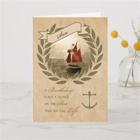 For Son A Nautical Sailing Themed Birthday Card Zazzle