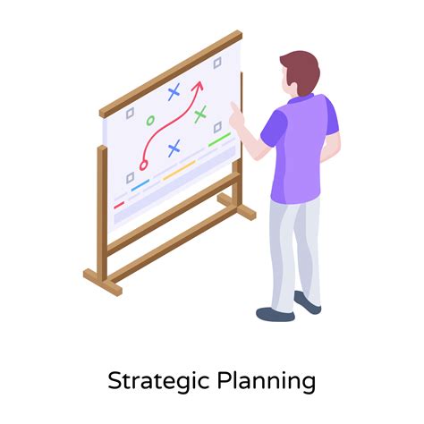 uma ilustração isométrica criativa de planejamento estratégico, esquema