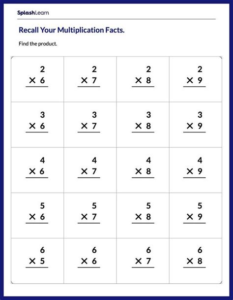 Multiplication Worksheets For 3rd Graders Online SplashLearn