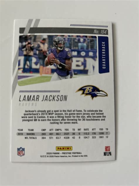 2020 Panini Prestige 154 Lamar Jackson For Sale Online EBay