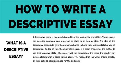 Descriptive Essay: Definition, Examples & Tips for Writing a ...