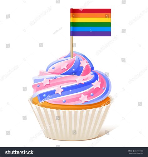 American Cupcake Rainbow Flag Gay Pride Stock Vector Royalty Free