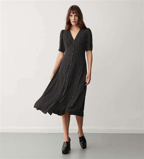 Camilla Black Spot Midi Dress Finery London