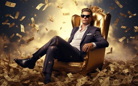 Premium Photo Successful Businessman Sitting On Chair With Money