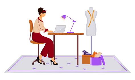 Fashion Designer In Atelier Flat Color Vector Illustration Creating