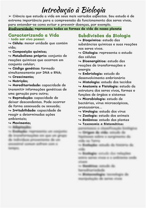 Solution Resumo Introdu O Biologia Studypool