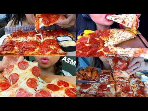 Pepperoni Cheese Pizza Compilation Asmr Mukbang Pizza Eating