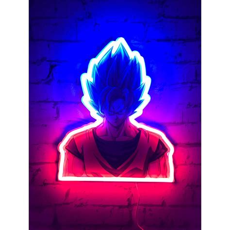 Dbz Goku Ss Wall Mountable Neon Light Game Mania