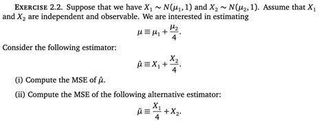 Solved Exercise 2 2 ﻿suppose That We Have X1∼n μ1 1 ﻿and