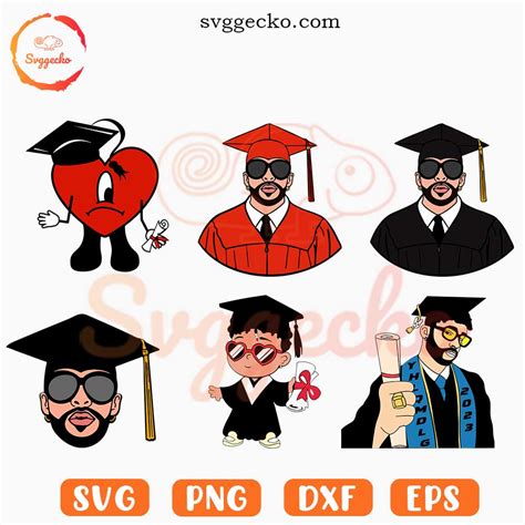 Bad Bunny Graduation Svg Bundle Baby Benito Grad Svg Png Digital