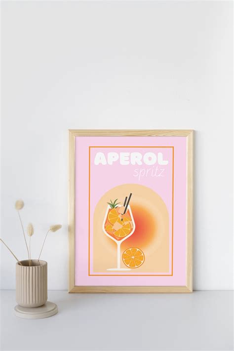 Cartel de aperol spritz arte de la pared retro arte Etsy México