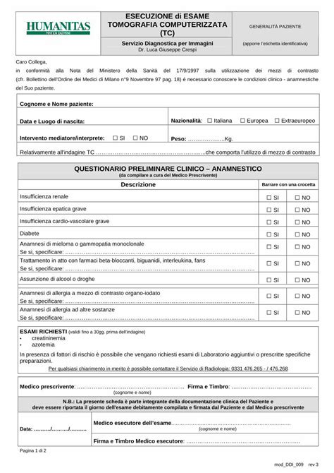 Pdf Esecuzione Di Esame Tomografia Computerizzata Tc Tomografia