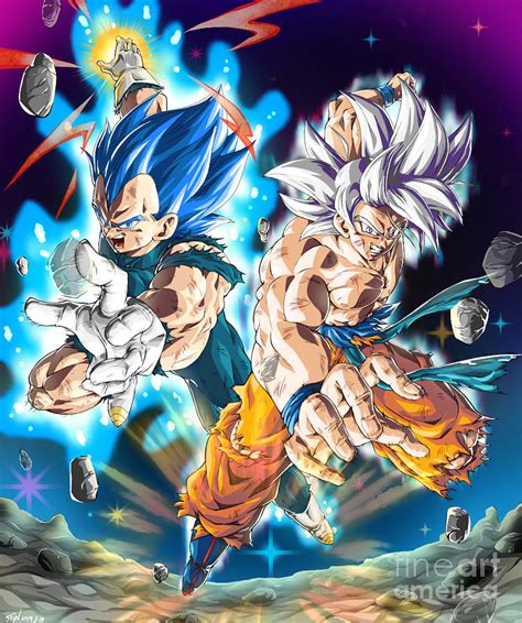 Songoku Ultra Instinct And Vegeta Blue Digital Art By Thuan Ngo Ba Pixels