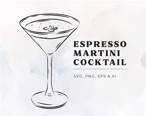 Espresso Martini Illustration In SVG Cocktail Poster Wall Art Print