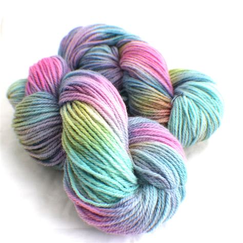 Opal Hand Dyed Yarn Hand Painted Wool Green Pink Blue