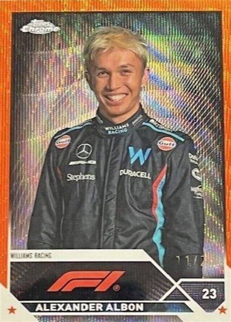 Alexander Albon Topps Chrome Formula Orange Wave Refractor