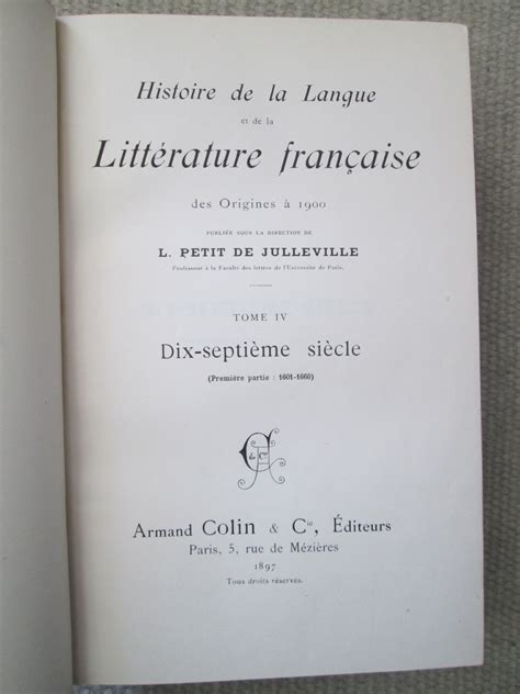 Histoire de la langue et de la littérature francaise des origines à