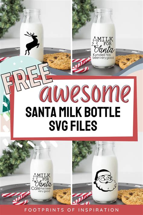 Free Printable Santa Milk Bottle Svg Files For The Holidays And