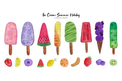 Ice Cream Summer Holiday Watercolor Graphic By Fathurmutiah · Creative Fabrica