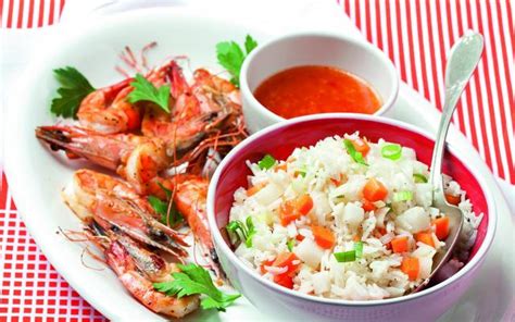 Rijstsalade Met Gegrilde Gambas En Chilidressing Libelle Lekker