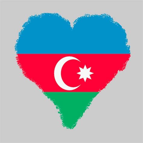 Premium Photo Azerbaijan Colorful Flag In Heart Shape With Brush Stroke Style Isolated On Grey