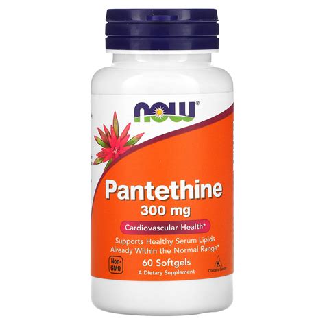 NOW Foods Pantethine 300 Mg 60 Softgels