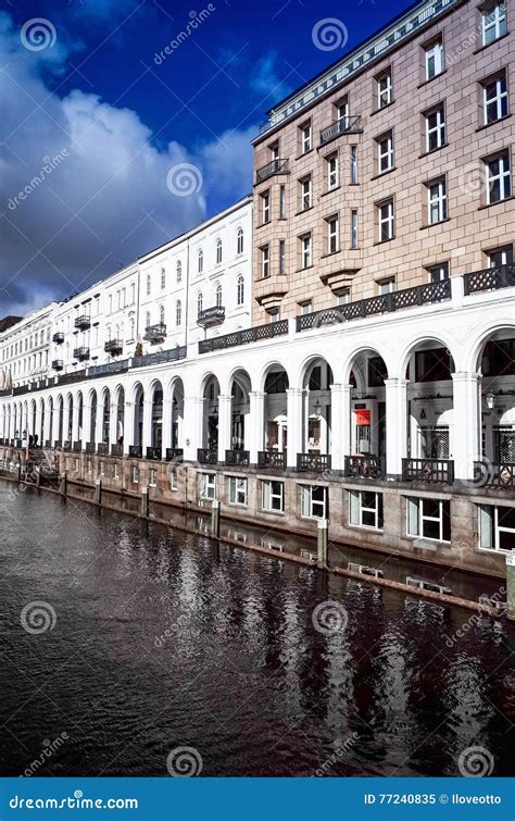 Hamburg Germany April 3 Street View Of Downtown Hamburg On