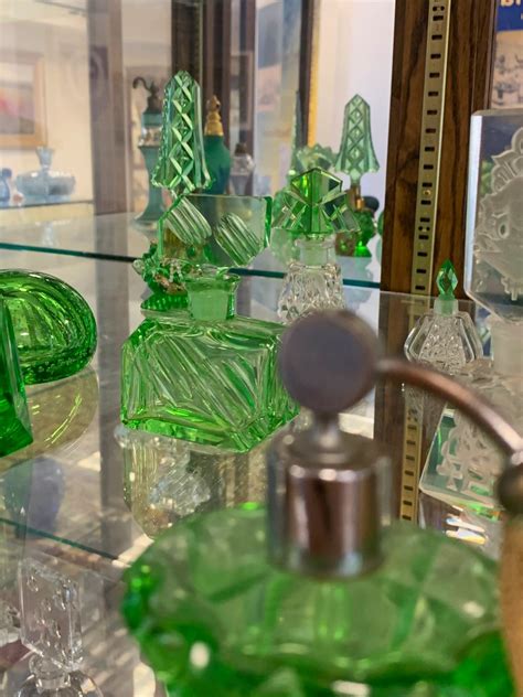 Bohemian Czech Art Deco Glass Perfume Bottle Flacon By Podbira Brothers