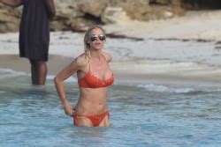 Victoria Silvstedt Orange String Bikini As She Soaks Up The Caribbean Sunshine On St Barths
