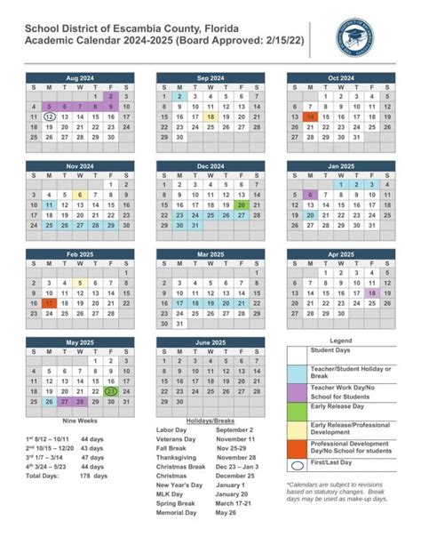 Escambia County School Calendar 2024 2025 - Raf Leilah