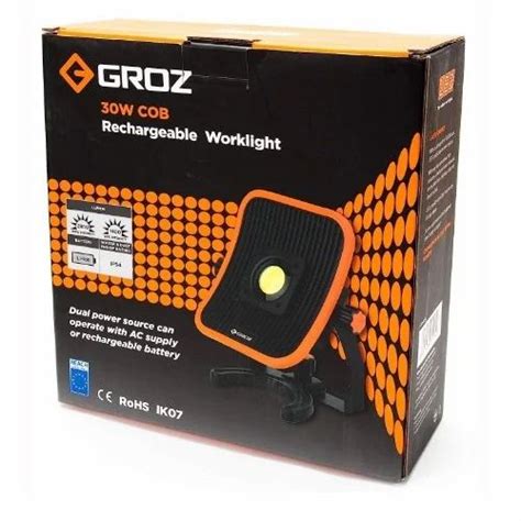 Groz Dual Power W Cob Rechargeable Work Floodlight Cool White At