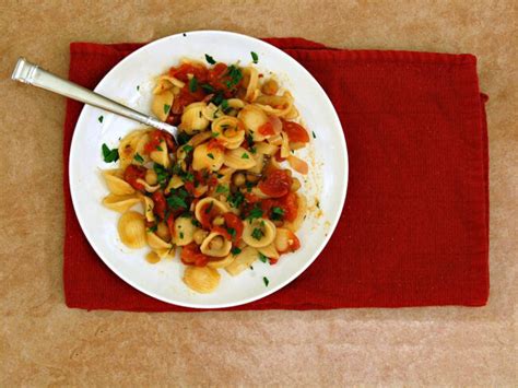 Orecchiette and Chickpeas in Rustic Tomato Sauce by The Redhead Baker