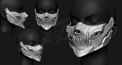 3d Model Of Cyborg Mask V3 For 3dprint Etsy